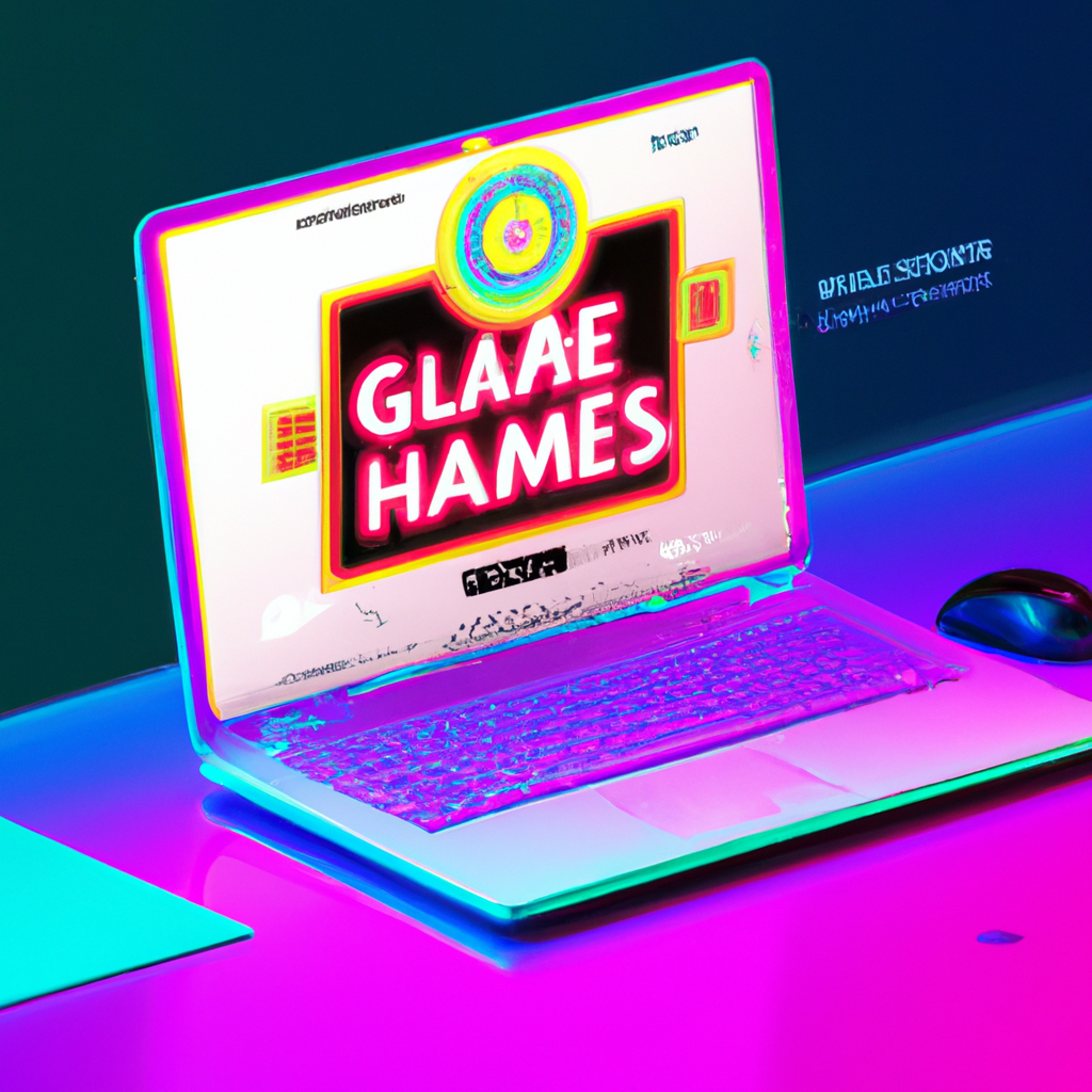 ArcadeForge hero: stylized arcade workspace with HUD overlays